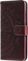 Bloemen Book Case - Huawei P Smart (2020) Hoesje - Bruin