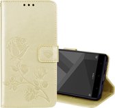 Voor Geschikt voor Xiaomi Redmi Note 4X Roses Pressed Flowers Pattern Flip Leather Case met houder & kaartsleuven & portemonnee (goud)