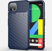 Voor Google Pixel 4 XL Thunderbolt schokbestendige TPU zachte hoes (donkerblauw)