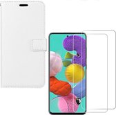 Samsung Galaxy S10 Lite 2020 Portemonnee hoesje Wit met 2 stuks Glas Screen protector