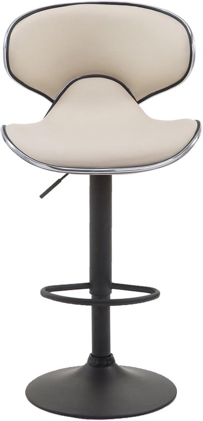 Clp Las Vegas Set de 2 tabourets de bar - Cuir artificiel - Zwart crème