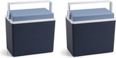 2x Blauwe koelboxen 10 liter 30,5 cm - Koelboxen voor onderweg