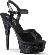 EU 36 = US 6 | DELIGHT-609MG | 6 Heel, 1 3/4 PF Ankle Strap Sandal w/Glitter