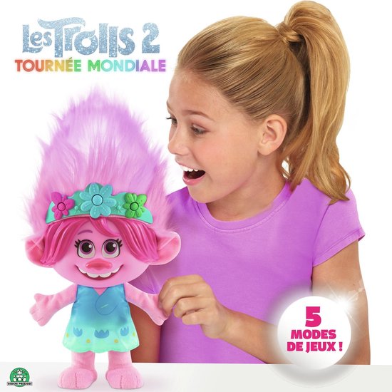 Trolls World Tour Peluche Poppy 35 cm Cheveux Multicolores avec fonctions |  bol.com