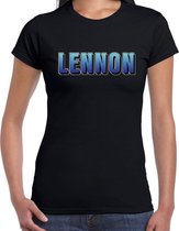 Lennon muziek kado t-shirt zwart dames - fan shirt - verjaardag / cadeau t-shirt XS