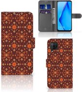 Telefoonhoesje Huawei P40 Lite Wallet Case Batik Brown