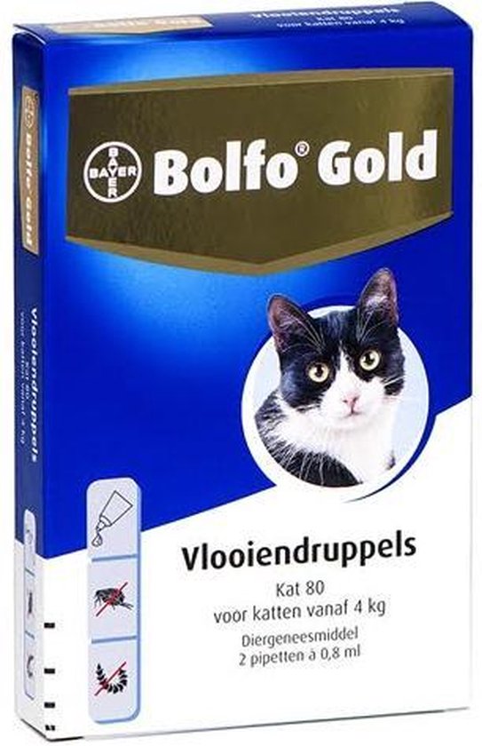 Bolfo Gold 40 Anti vlooienmiddel - Kat - 0 Tot 4 kg - 2 pipetten - Bayer
