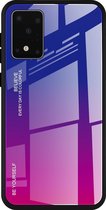 Voor Galaxy S20 Gradient Colour Glass Case (Rood Blauw)