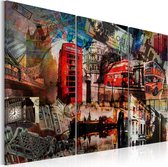 Schilderijen Op Canvas - Schilderij - Londen collage - triptiek 120x80 - Artgeist Schilderij