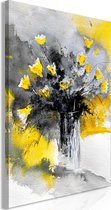 Schilderijen Op Canvas - Schilderij - Bouquet of Colours (1 Part) Vertical Yellow 80x120 - Artgeist Schilderij