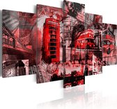 Schilderijen Op Canvas - Schilderij - Londen collage - 5 stuks 100x50 - Artgeist Schilderij