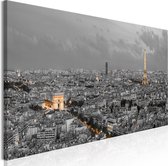 Schilderijen Op Canvas - Schilderij - Panorama of Paris (1 Part) Narrow 150x50 - Artgeist Schilderij