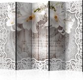 Kamerscherm - Scheidingswand - Vouwscherm - Lilies and Quilted Background II [Room Dividers] 225x172 - Artgeist Vouwscherm