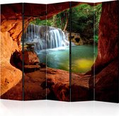 Kamerscherm - Scheidingswand - Vouwscherm - Cave: Forest Waterfall II [Room Dividers] 225x172 - Artgeist Vouwscherm