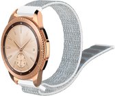 Universeel Smartwatch 20MM Bandje Nylon met Klittenband Grijs/Wit