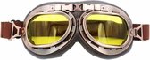CRG vintage motorbril - geel glas | bruin | dames & heren