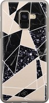 Samsung A8 (2018) hoesje siliconen - Abstract painted | Samsung Galaxy A8 (2018) case | zwart | TPU backcover transparant