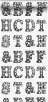 ESTAhome behang houten licht letters zwart en wit - 138849 - 0.53 x 10.05 m