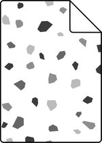 Proefstaal ESTAhome behang terrazzo zwart, wit en grijs - 139034 - 26,5 x 21 cm