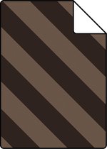 Proefstaal ESTAhome behang zigzag motief bruin - 135422 - 26,5 x 21 cm