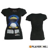 Nintendo - Black. Suit Up Womens T-shirt - XL