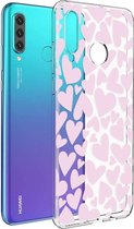 iMoshion Design voor de Huawei P30 Lite hoesje - Hartjes - Roze