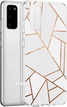 iMoshion Hoesje Geschikt voor Samsung Galaxy S20 Hoesje Siliconen - iMoshion Design hoesje - Wit / Meerkleurig / Goud / White Graphic