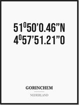 Poster/kaart GORINCHEM met coördinaten