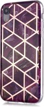 iPhone XR Hoesje - Marble Design - Violet