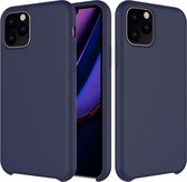 Effen kleur vloeibare siliconen schokbestendige hoes voor iPhone 11 Pro Max (donkerblauw)
