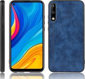 Voor Huawei Enjoy 10 schokbestendig naaien Koe patroon Skin PC + PU + TPU Case (Blus)