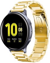 Stalen Smartwatch bandje - Geschikt voor  Samsung Galaxy Watch Active stalen band - goud - Horlogeband / Polsband / Armband