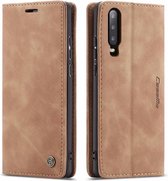 CaseMe - Hoesje geschikt voor Huawei P30 - Wallet Book Case - Magneetsluiting - Licht Bruin