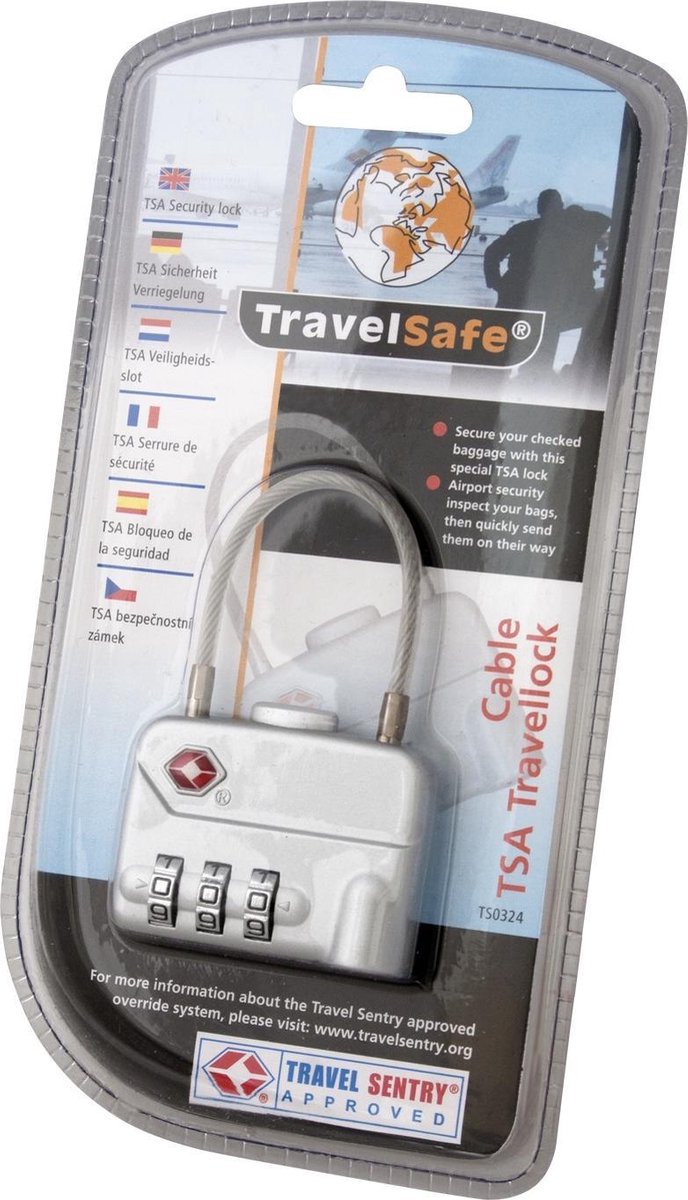 Travelsafe - TSA Kabelslot - Grijs - Travelsafe