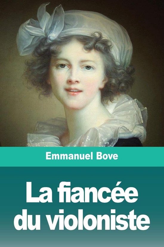 Peinture d'une jeune femme aux cheveux bouclés et un chapeau blanc orné d'un nœud. Titre : La fiancée du violoniste.
