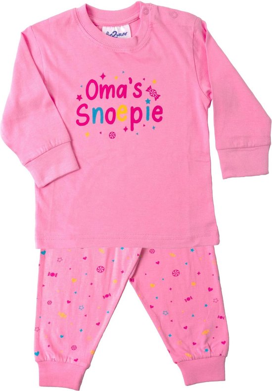 Fun2Wear - Pyjama Oma's Snoepie - Roze - Maat 98 - Meisjes