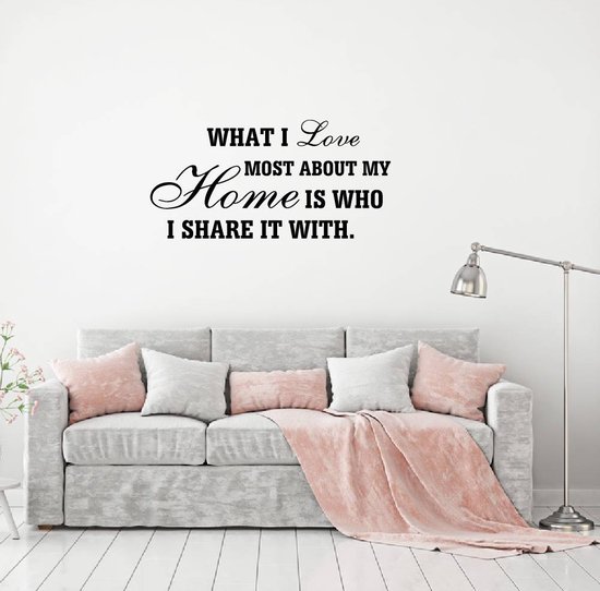 Muursticker Ce que j'aime le Most dans ma Home - Oranje - 120 x 60 cm - Muursticker4Sale