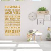 Muursticker Huisregels -  Goud -  60 x 115 cm  -  nederlandse teksten  woonkamer  alle - Muursticker4Sale