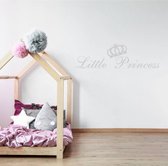 Muursticker Little Princess -  Zilver -  80 x 23 cm  -  baby en kinderkamer  engelse teksten  alle - Muursticker4Sale