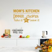 Muursticker Mom's Kitchen -  Goud -  120 x 62 cm  -  keuken  engelse teksten  alle - Muursticker4Sale