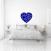 Muursticker Hart In Hartjes - Donkerblauw - 40 x 37 cm - slaapkamer baby en kinderkamer