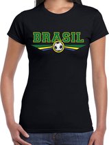 Brazilie / Brasil landen / voetbal t-shirt zwart dames M