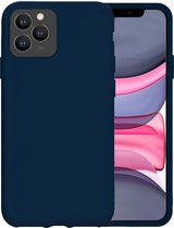 Hoes voor iPhone 11 Pro Hoesje Case Siliconen Hoes Back Cover - Donkerblauw