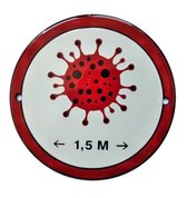 30 cm Weerbestendig Corona-virus COVID 19 emaille afstand waarschuwing schild / bord