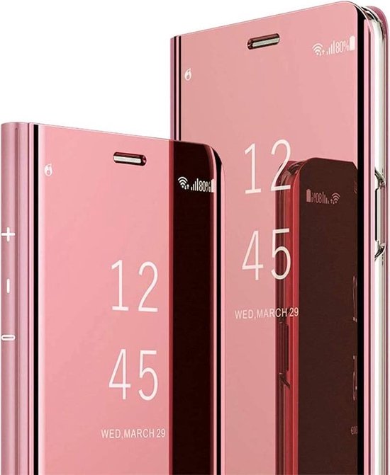 Samsung Galaxy Note 10 Hoesje Clear View Cover - Roze | bol.com
