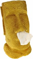 Rotary Hero®  Moai - Tissue box Houder voor zakdoeken Tissue dispenser Cosmeticadoekjesbox - Voor keuken badkamer slaapkamer - Rechthoekig - Goud kleur - 18x19x31.5 cm
