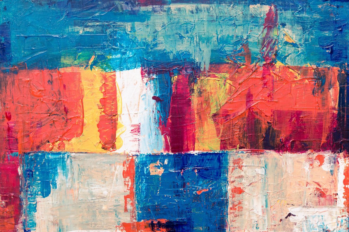 Canvasvooraandemuur.nl Abstract canvas voor aan de muur Multi