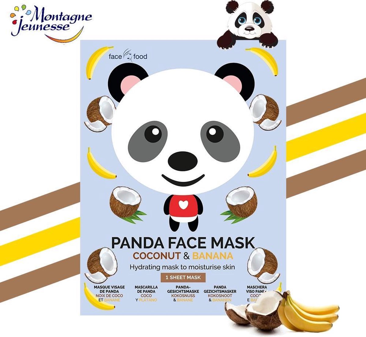 Hydraterend Gezichtsmasker 7th Heaven Animal Panda Kokosnoot Banaan (1 uds)