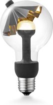Home Sweet Home - Design LED Lichtbron Move Me - Zwart/Goud - 8/8/13.7cm - G80 Umbrella LED lamp - Met verstelbare diffuser - 3W 220lm 2700K - warm wit licht - geschikt voor E27 fitting