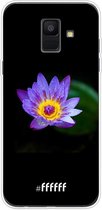 Samsung Galaxy A6 (2018) Hoesje Transparant TPU Case - Purple flower in the dark #ffffff